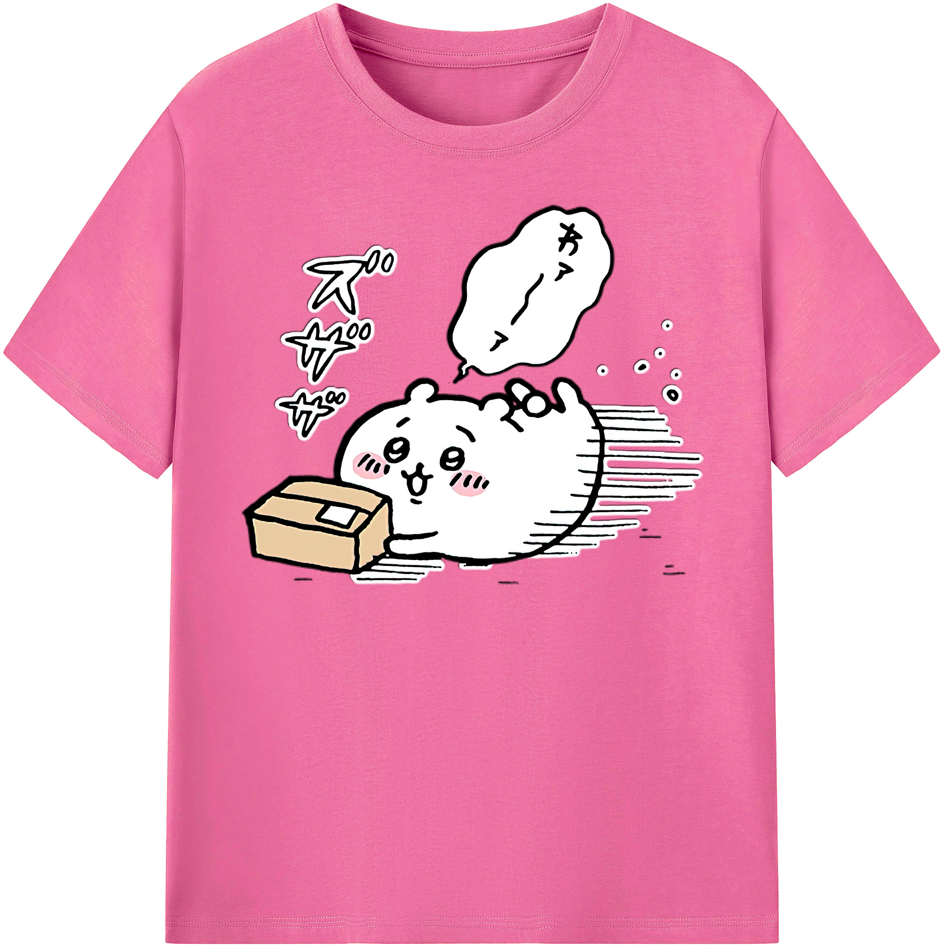 （画像用） ちいかわ ちいかわ Chii-kawa chiikawa レディースカジュアルプリントTシャツ（綿100％）